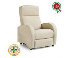 Goldflex - Poltrona Relax Reclinabile Motorizzata Elettrica Alzapersona Verticale Ponza Plus 2 Motori Zero Gravity Dispositivo Medico detrabile Facile Telecomando Ecopelle America 02 Toffee