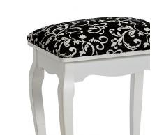 SGABELLO ELEGANTE "BAROQUE" | nero, crema, imbottito, 47 cm | sgabello per piano
