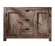 MASSIVMOEBEL24.DE Nature Grey #83 Credenza in Legno di sheesham - Oliato/Grigio 120x45x85