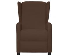 vidaXL Poltrona a Orecchioni Reclinabile Marrone in Similpelle