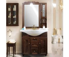 Shop Chic Mobile Bagno 85 cm Arte povera Completo con Specchio e intarsi