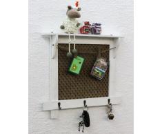 Lavagnetta a muro 43cm Loft 120047 Scaffale a parete Vintage Shabby Ganci-listello Ganci