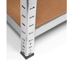 Monzana® 2x Scaffale ad Alta Portata Metallo Portata 875kg 180x90x40cm 5 Ripiani MDF Garage Cantina