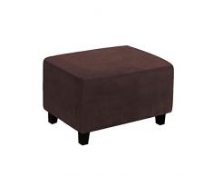 KFDZSW Copri Pouf,Elasticizzato Copri Pouf,Copri Ottomano Rettangolare,Lavabile Jacquard Copri Ottomano, Copri Pouf Elasticizzato Copertura (Marrone,L)