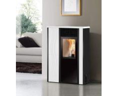 Stufa a pellet ITALIANA CAMINI modello MICRON ceramica bianco panna - 7.2 kW