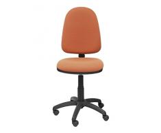 PIQUERAS Y CRESPO Modello 04CP - Sedia da ufficio ergonomica con meccanismo di contatto permanente e regolabile in altezza - Sedile e schienale imbottiti in tessuto BALI colore marrone