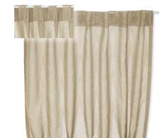 Tenda decorativa in organza, con passanti nascosti, struttura trasparente, ca. 140 x 245 cm, #1220 (sabbia)