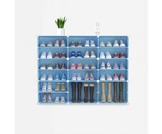 XIAOMEI Cubi Modulare Scaffale Porta Scarpe De Grande capacità Semplice da Montare Scarpe Cabinet Mensola Casella Fai da Te Plastica Organizer Storage Porta Armadi Ingresso Camera Blu-x