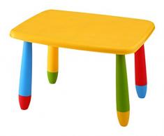 Mueblear 90044 - Tavolo per bambini, rettangolare, in plastica, 73 x 58 cm x 48 cm, colore: giallo