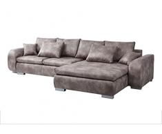 MASSIVMOEBEL24.DE X-Mika Divano Letto - Stoffa/Grigio - Stile Vintage 330x178x85