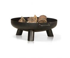 Braciere DAYTONA 80 in Acciaio - Nero - Diametro: 80 cm - per Giardino e Terrazza - Ciotola di Fuoco