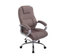 CLP Poltrona Ufficio in Tessuto APOLL XL - Sedia da Scrivania Ergonomica I Sedia da Pc Girevole con Meccanismo Oscillante I Poltrona Direzionale con portata max 150 kg, con braccioli, ruote antiattrito tortora