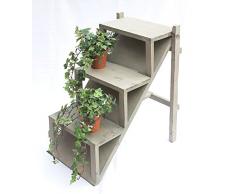 Scala per fiori 14B370 in legno 66cm Supporto-fiori Scala per piante Scaffale per fiori Scaffale