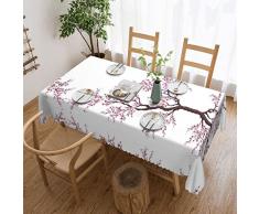 DMORJ Tovaglia quadrata in pizzo lavabile con albero di ciliegio: 137,2 x 183 cm, perfetta per tavoli da buffet, feste, cene di festa, ecc