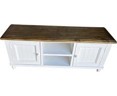 ETNIC ART - Mobile tv in pino massello shabby chic-142x58x40-Legno massello