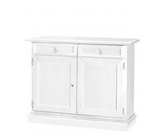 Spazio Casa Mobile Credenza 2 Porte in Legno Arte Povera - Bianco Opaco