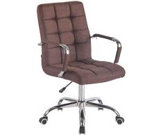 CLP Sedia Design Ufficio Deli in Stoffa I Poltrona Scrivania Imbottita I Sedia Studio Girevole E Regolabile Alt 45-55CM, Colore:Marrone