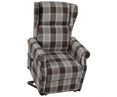 KOIECETA Poltrona Alzapersona e Riscaldante Massaggio Reclinabile Tessuto (Brown)