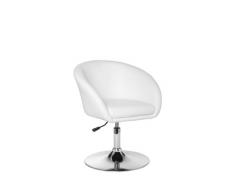 AMSTYLE poltrona relax design poltrona lounge poltrona cocktail in ecopelle bianca | Poltrona girevole | Sedia per sala da pranzo 120 kg | Similpelle poltrona club | Sedia girevole Modern | Sedia lounge chair per sala dattesa