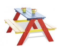 PINOLINO, Tavolino da picnic per bambini per 4, 2 panche e 1 tavolo