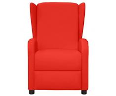 vidaXL Poltrona a Orecchioni Alzapersona Massaggio Rossa in Similpelle