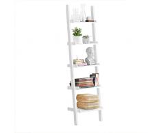 SoBuy Scaffale a Scala Bagno Libreria a Scala angoliera Bianco (FRG17-W)