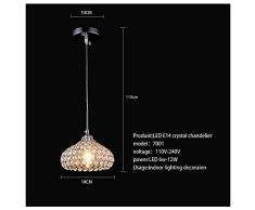 Lampada da soffitto a LED in cristallo Modern I LED E14 Socket I Lampada da soffitto Lampadario I Ufficio Soggiorno Camera da letto vivaio Lampada da cucina Argento
