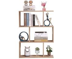 Etnicart - Libreria Scaffale Rovere Ufficio Moderna Contemporanea Bifacciale Divisorio Legno Casa Giorno 70x23.5x96 Autoportante Mensole Scaffali Cubi Muro Design Ingresso Soggiorno Divisoria