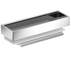 Keuco Cestino doccia metallo, argento e cromato lucido, incluso tergivetri, bianco, 9,5x30x8,2 cm, montaggio a parete in doccia, mensola per doccia Edition 11