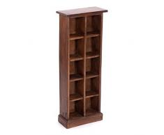 DESIGN DELIGHT Nature, scaffale rustico per libri e CD, in legno riciclato, con 10 scomparti, 94 x 36 x 17 cm (altezza x larghezza x profondità)