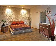 OPIUM OUTLET - Comò cinese con 2 comodini, credenza, comodino, stile shabby chic, motivo coloniale (marrone)