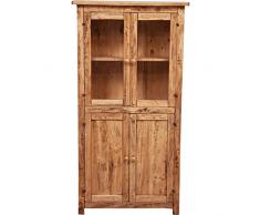 Biscottini International Art Trading Buffet Mobile Soggiorno 132x25x65 cm Cucina Alta | Credenza Legno massello, Marrone, V-L5453-NT