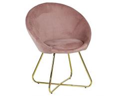 Totò Piccinni Poltrona MARTE di Design in Velluto con piedini in Metallo (Rosa)