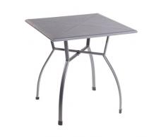 greemotion 416395 Tavolo Tavolino Toulouse Quadrato da Giardino in Metallo, 70 x 70 cm, Grigio, 70x70x74 cm