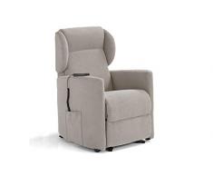 Orthomatic® - Poltrona Relax Modello Carina Motorizzata, Seduta in Memory-Foam, Anti-decubito, Tessuto Idrorepellente Anti-Macchia. Poltrona per Anziani. Reclinabile. Iva 4% (Grigio)