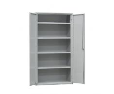 Armadio per archivio in metallo, 1 vano, Mis. 800 L x 450 P x 2000 H mm, serratura a cilindro con chiave