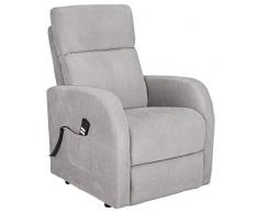 POLTRONE ITALIA Pam 2 motori Sfoderabile Poltrona relax Alzapersona Detraibile 19% 2 ruote schienale fiocco Lavabile poltrona elettrica poltrona per anziani Grigio