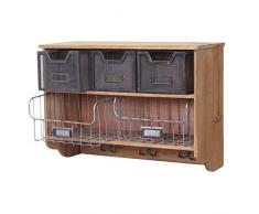 Serie vintage credenza da cucina pensile HWC-A43 metallo legno 24x60x42cm