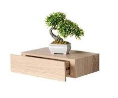 GICOS IMPORT EXPORT SRL Mensola da Parete con cassetto libreria pensile scaffale in Legno da Muro Colore Rovere 40 * 24 * 10 cm DOU-782510
