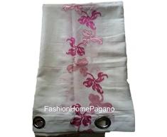 fashionhomepagano Pannello Tenda con Borchie Mis 140x280 cm Disegno Trifoglio Boucle con Jacquard