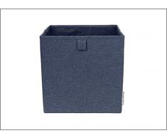 Bigso Box of Sweden Cubo portaoggetti per scaffale e armadio – Scatola organizer per giocattoli, vestiti, materiale da ufficio e altro – Contenitore armadio pieghevole in poliestere e cartone – blu