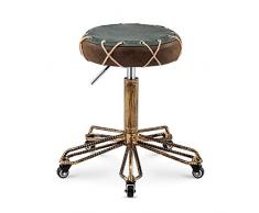 SLTO, Sgabello rotante retrò marrone, sgabello da ufficio regolabile in altezza sedia da pranzo girevole per parrucchiere sgabello piccolo rotondo sedia da lavoro sgabello ergonomico-brown