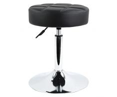 FURWOO Sgabello Sedia da massaggio rotonda in pelle PU regolabile girevole Sgabello da lavoro per parrucchiere, salone di bellezza, chiodo e bellezza, per la casa, sgabello basso a scacchi (nero)
