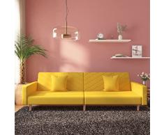 Gecheer Divano Letto a 2 Posti, Divano a 2 Posti Design Moderno, Divano Cinema a 2 Posti, Divano Reclinabile per Soggiorno, Divano Letto Matrimoniale, Divano Letto a Scomparsa Gialla in Velluto