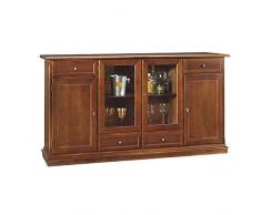 Mar.c.a. Design - Credenza con 4 Porte e 4 Cassetti Arte Povera Noce Scuro cm 205x49x113H