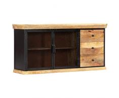 vidaXL Credenza Vintage con Cassetti e Vani Madia Mobiletto TV per Sistemi Multimediali Armadietto Basso 150x40x75 cm Legno Massello di Mango