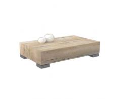 VE.CA-ITALY TAVOLINO BASSO SALOTTO MILTON 80X50 CM IN LEGNO CON PIEDINI, DIVERSE FINITURE ARREDO SOGGIORNO, DESIGN 100% MADE IN ITALY (Piedino basso, Quercia sherwood)