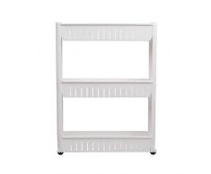 TRIXES Dispensa estraibile sottile multipiano, per riporre barattoli di verdure e spezie, da usare come rastrelliera portabottiglie in cucina o come scaffalatura su ruote in bagno.