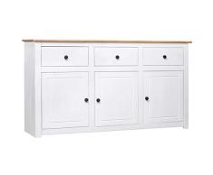 vidaXL Credenza Panama Range Mobiletto con Cassetti e Ante Rustica Robusta Classica Armadietto Madia 135x40x80 cm Naturale Legno Massello di Pino