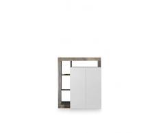 Web Convenienza Madia con 2 Ante Made in Italy – Credenza Contenitore Collezione Hamburg per Soggiorno Cucina Ingresso Sala da Pranzo Mobile Design moderno originale Bianco Lucido e Pero